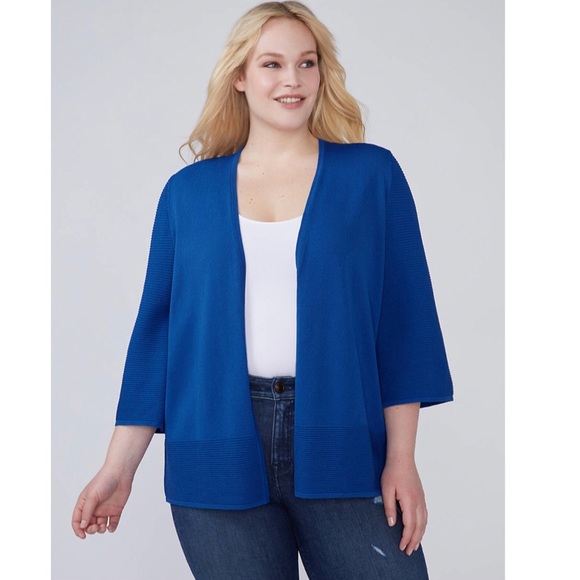 Lane Bryant Ottoman Stitch Cardigan - 3/4 Sleeves - Picture 2 of 5